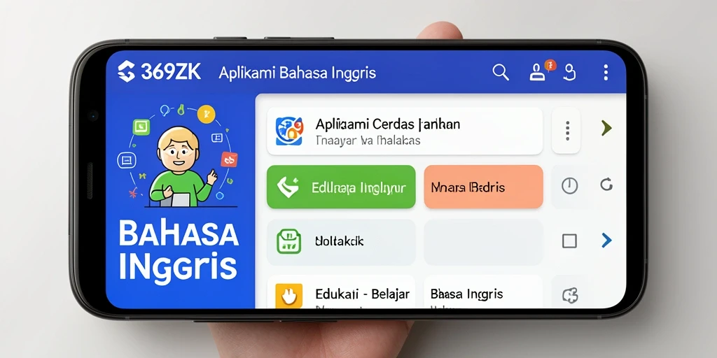 Tampilan antarmuka aplikasi 369ZK yang menarik untuk belajar bahasa Inggris.