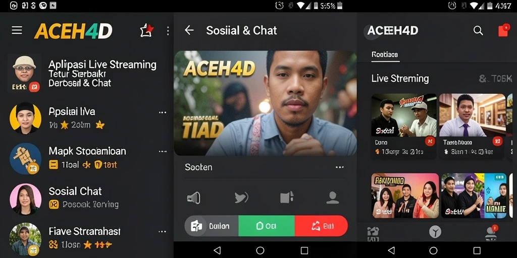 Antarmuka ACEH4D yang menarik dan fungsional untuk Live Streaming.