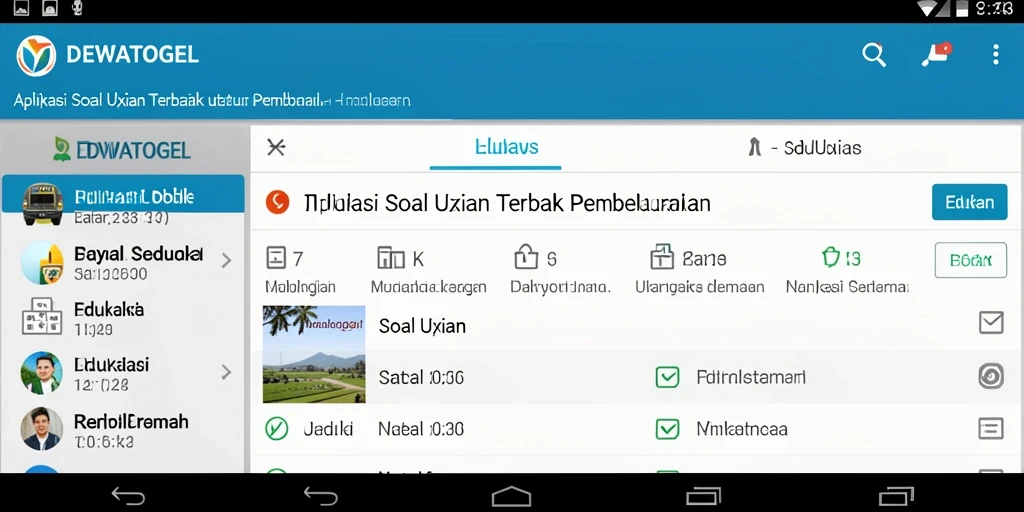 Tampilan antarmuka DEWATOGEL yang menarik dan fungsional untuk Soal Ujian.
