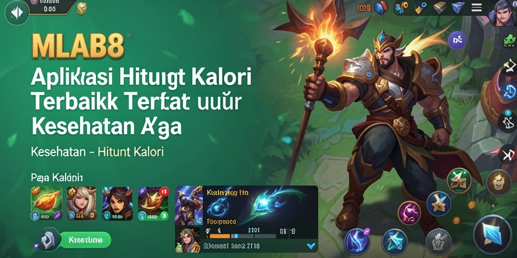 Antarmuka aplikasi MLBB8 untuk menghitung kalori secara sederhana dan jelas.