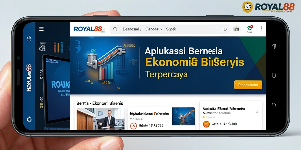 Antarmuka aplikasi ROYAL88 menampilkan berita ekonomi terbaru dengan jelas.